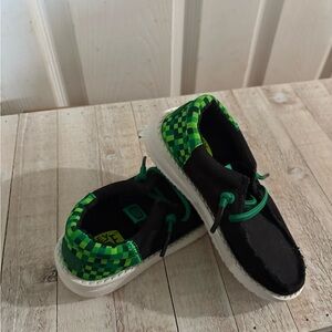 Hey Dude Kids Green and Black Moccasins